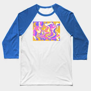 Abstract Sunset Tones Inspired Organic Flow Baseball T-Shirt